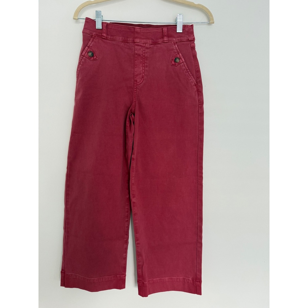 Wide Leg Cotton Blend Pants in Deep Berry EUC
